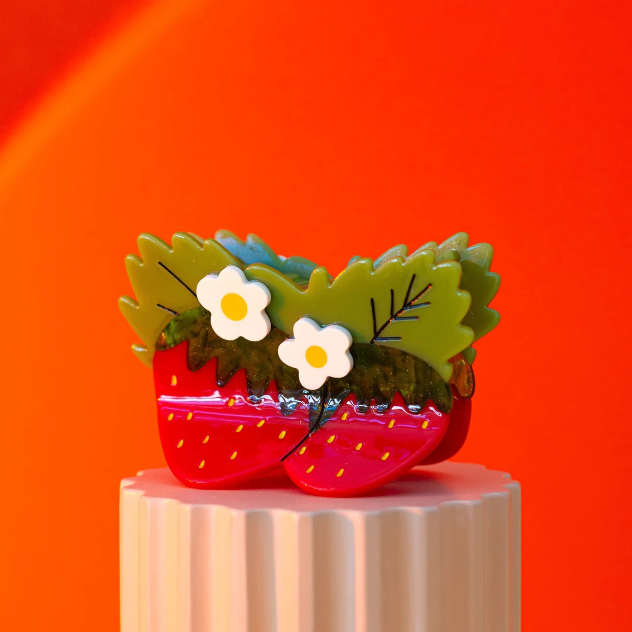 Large Strawberries and Flowers Hair Claw Clip by Jenny Lemons - Image 7