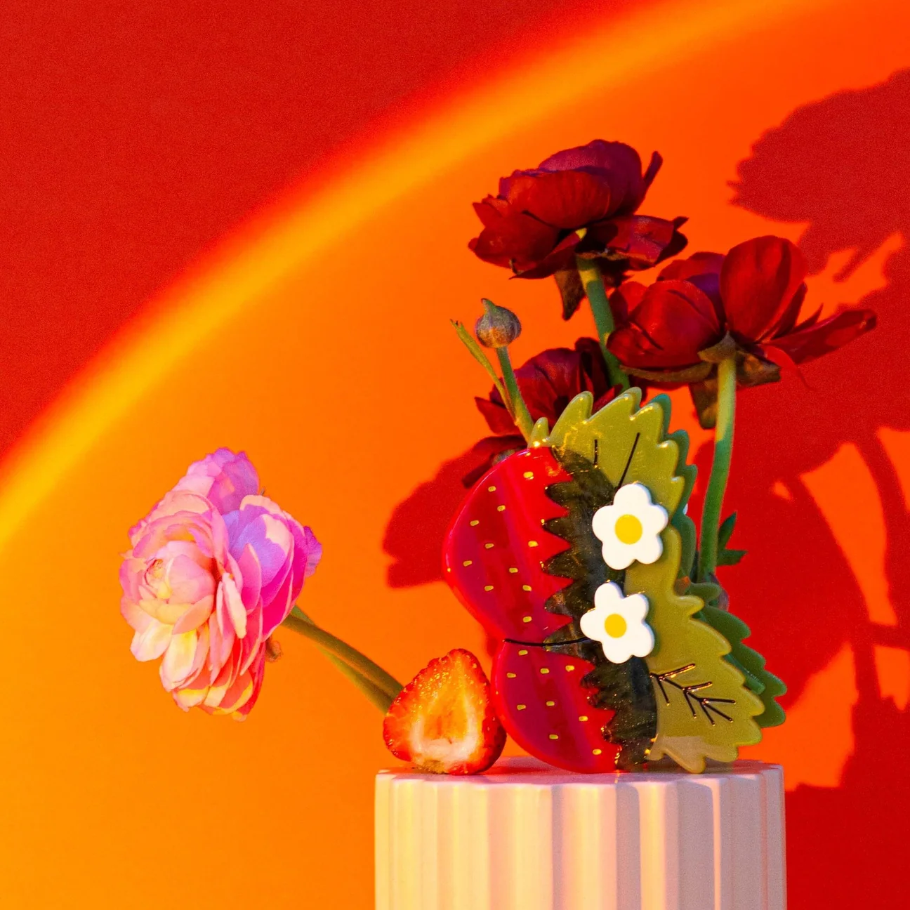 Large Strawberries and Flowers Hair Claw Clip by Jenny Lemons - Image 9