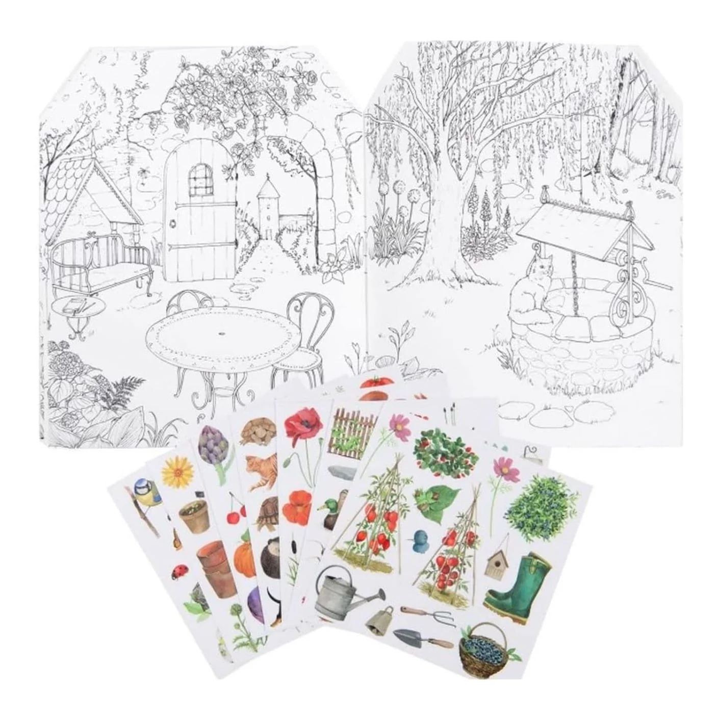 Le Jardinier Coloring and Sticker Book by Moulin Roty - Image 2