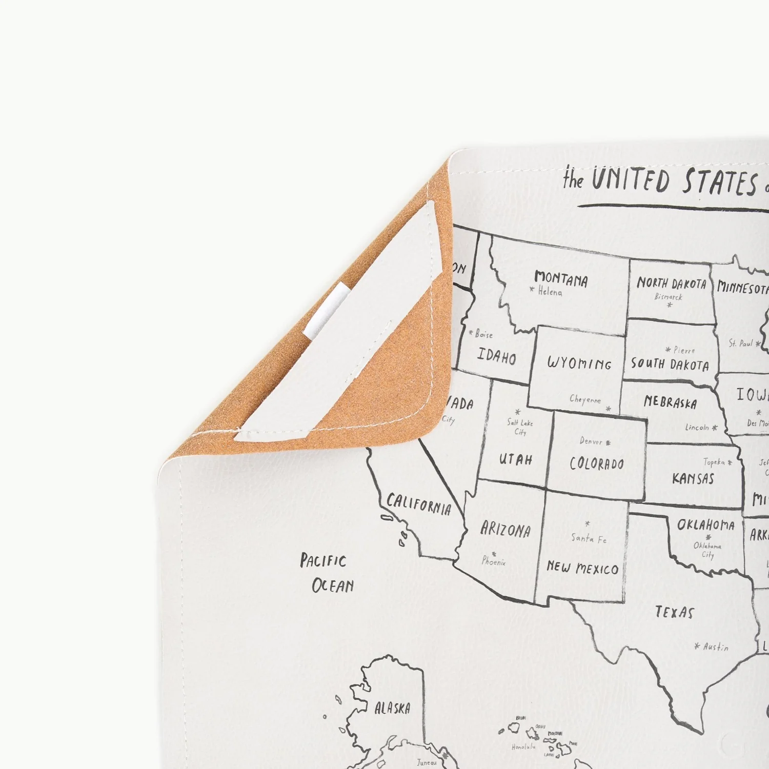 Leather Micro Changing Mat - USA Map by Gathre - Image 2