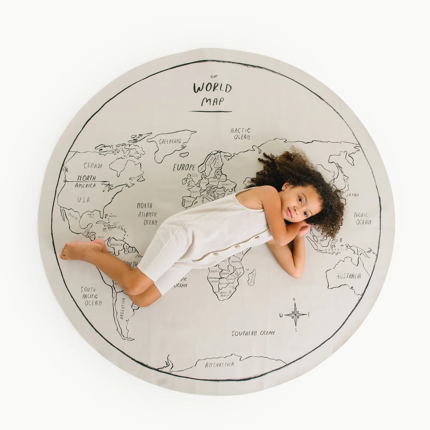 Leather Midi Mat by Gathre - World Map Circle - Image 2