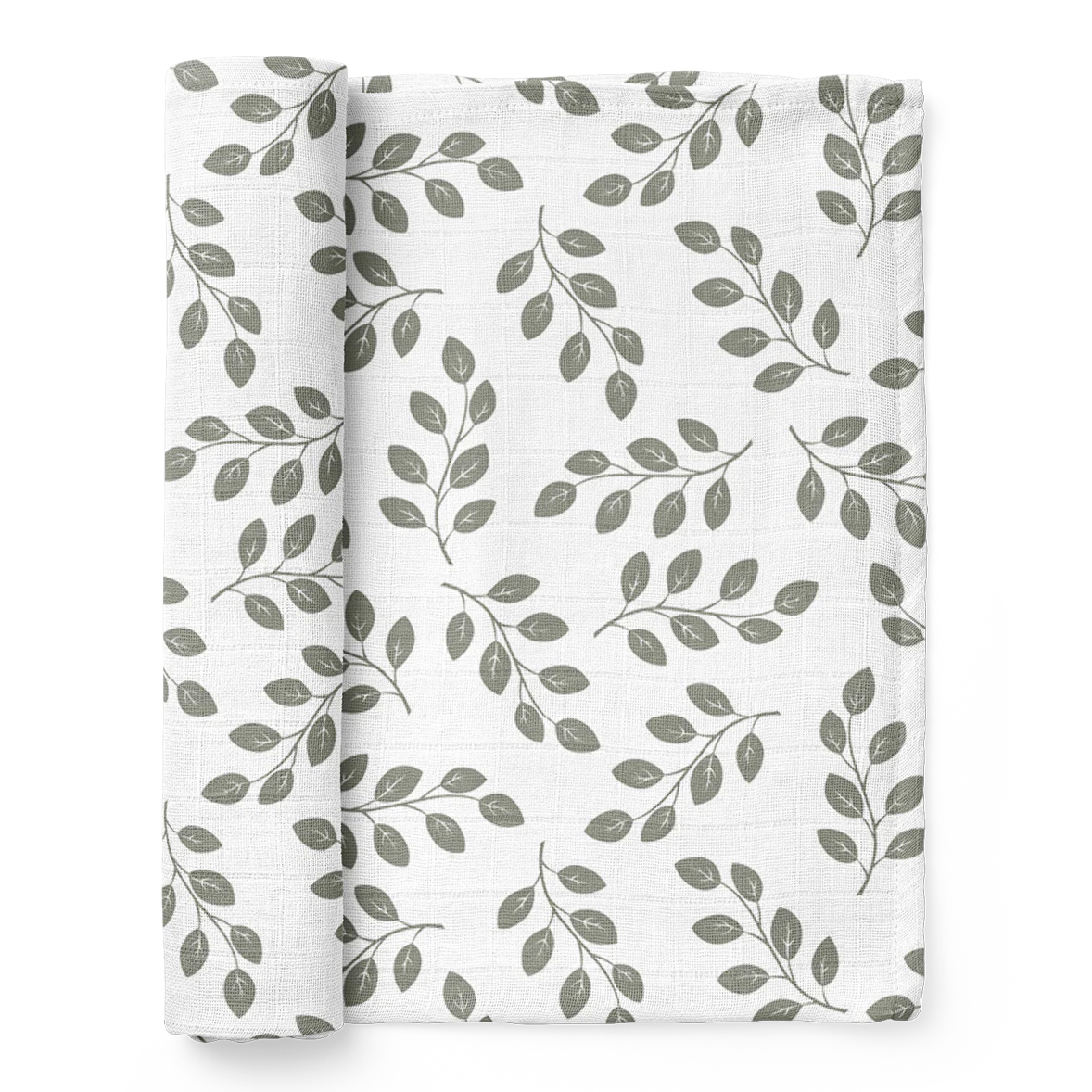 Leaves Muslin Swaddle - Sage Green by Mini Wander
