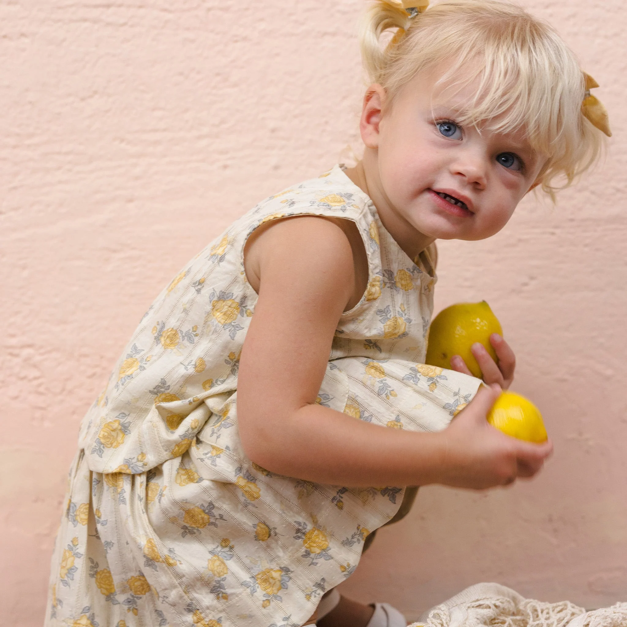 Lenny Skirt - Lemon Ditsy Flower by Rylee + Cru - Image 4