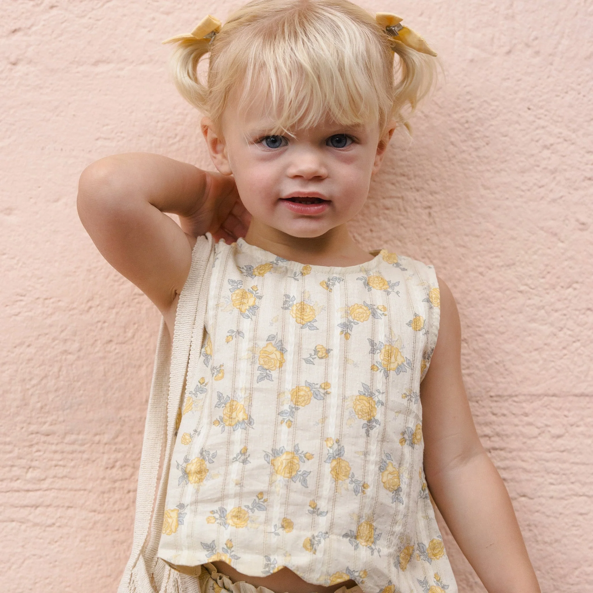 Lenny Top - Lemon Ditsy Flower by Rylee + Cru - Image 2