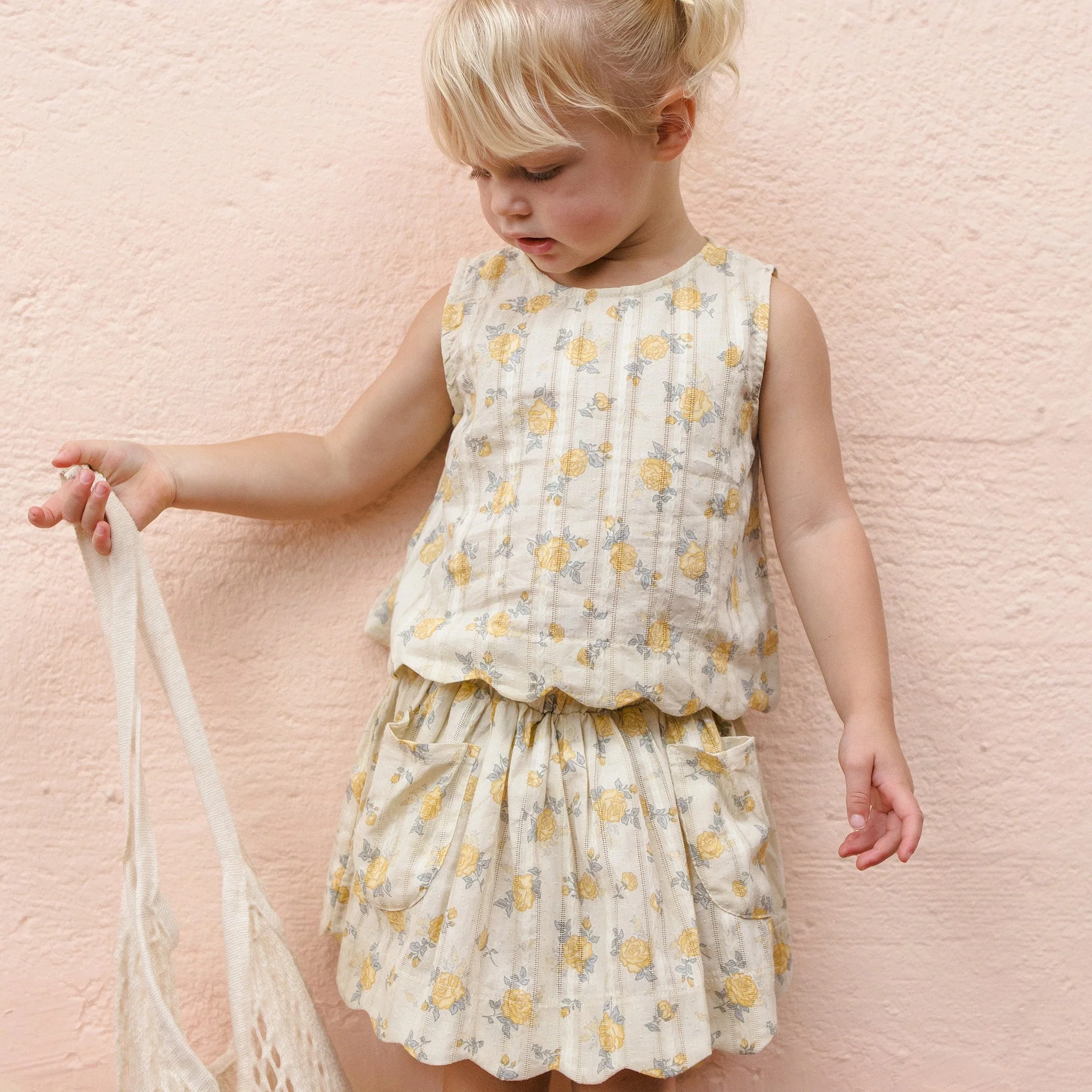 Lenny Top - Lemon Ditsy Flower by Rylee + Cru - Image 3
