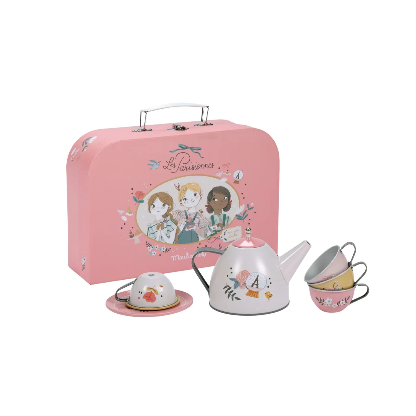 Les Parisiennes Metal Tea Set by Moulin Roty