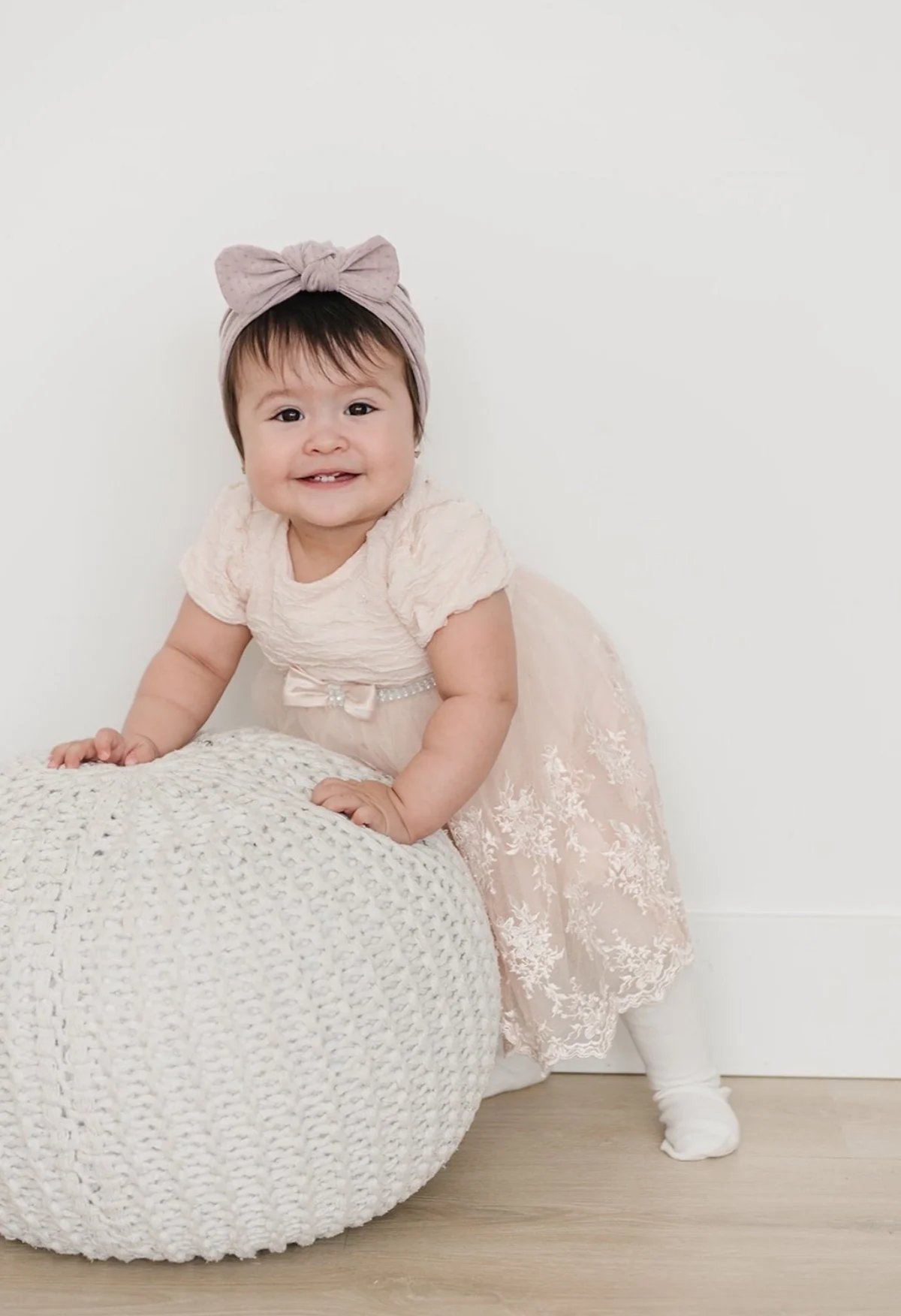 Lightweight Spring Bow Baby Turban - Peony by Golden Dot Lane - Image 3