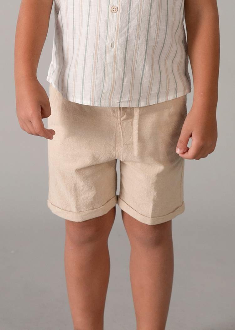 Linen Shorts and Shirt Set - Mocha by Mayoral - Image 3