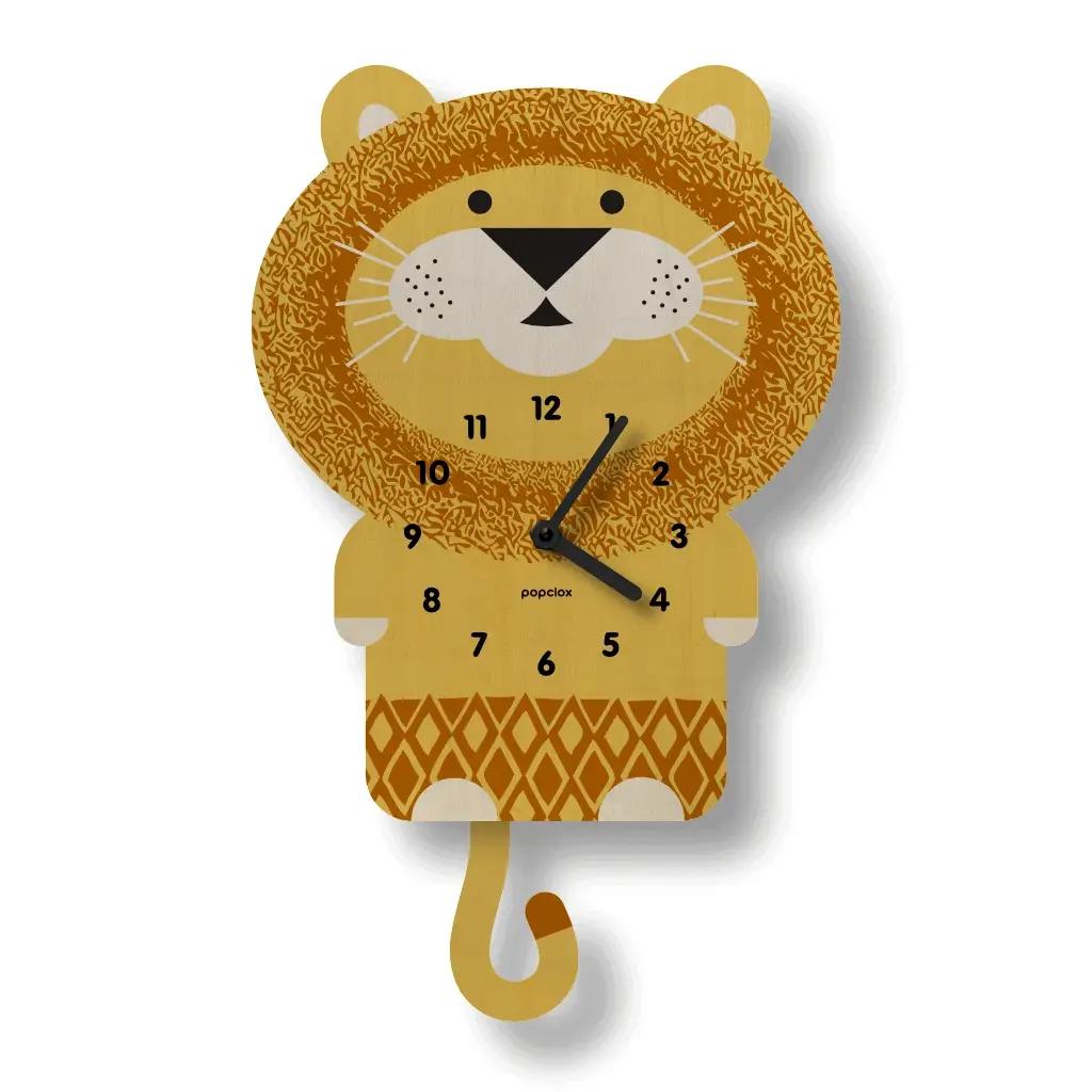 Lion Wood Pendulum Clock by Popclox - Image 2