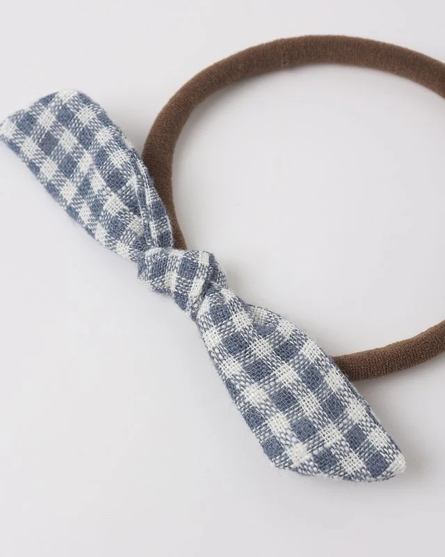 Little Knot Headband - Marine Gingham by Rylee + Cru - Image 3