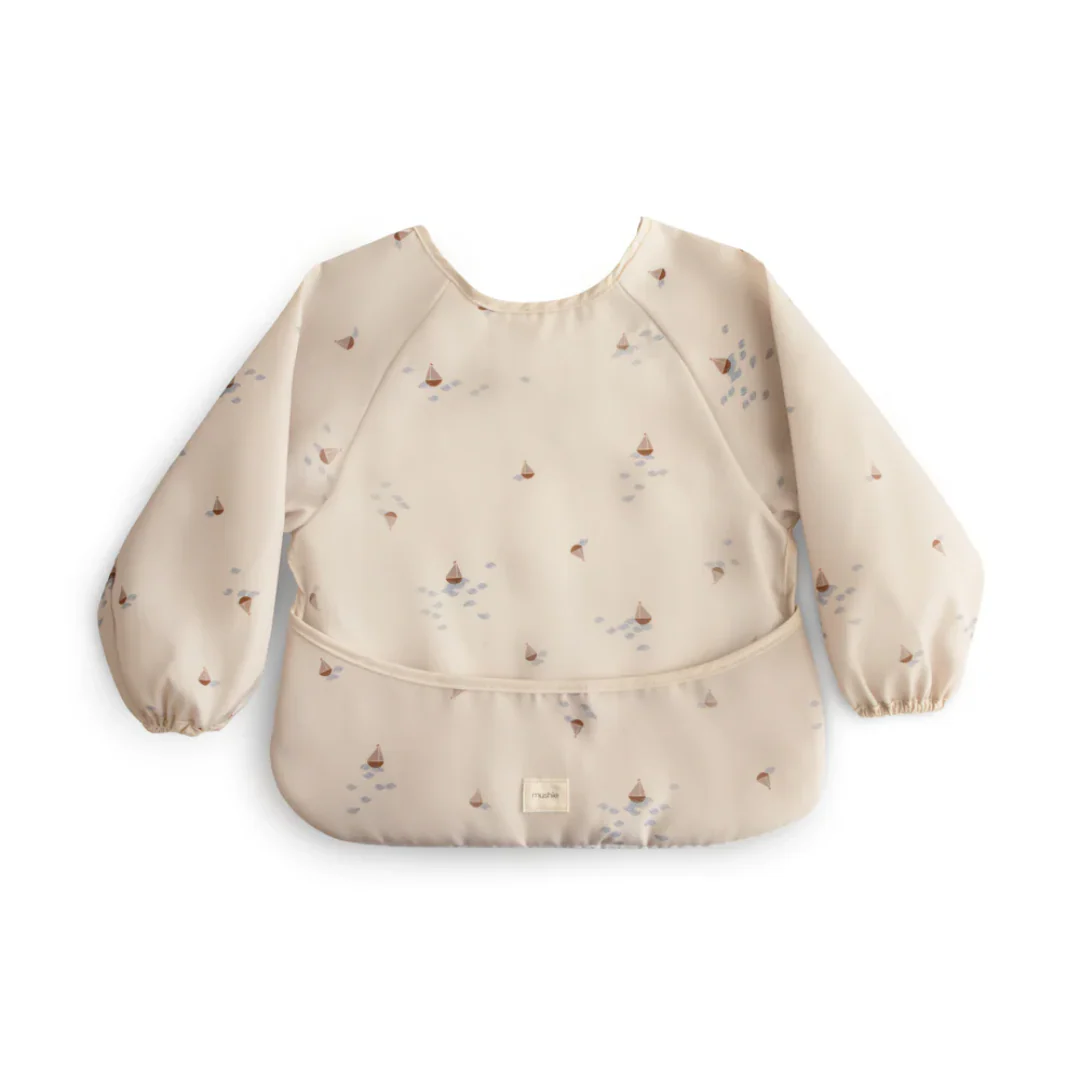 Long Sleeve Bib - Boats by Mushie