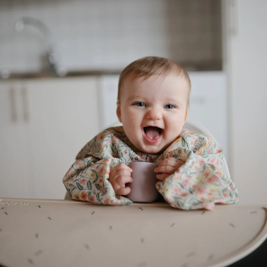 Long Sleeve Bib - Pastel Blooms by Mushie - Image 3