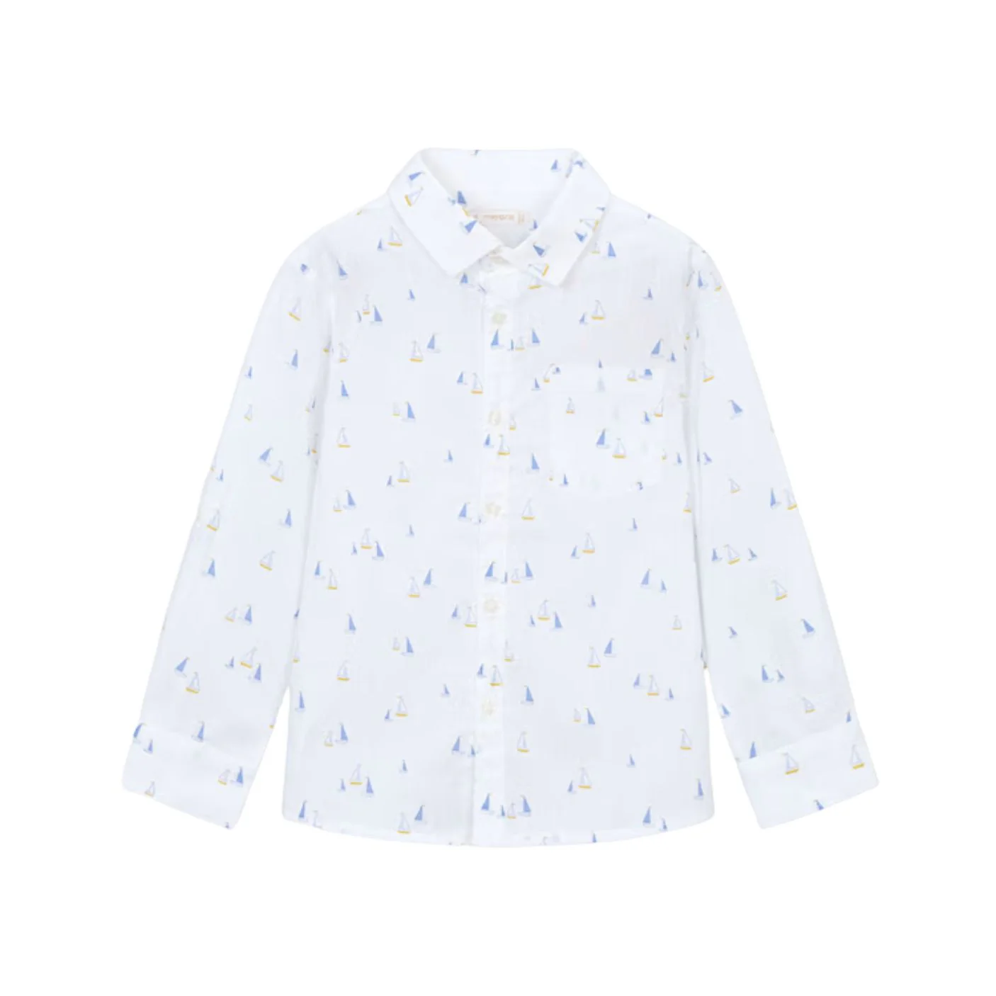 Long Sleeve Linen Shirt - Sailboats by Mayoral