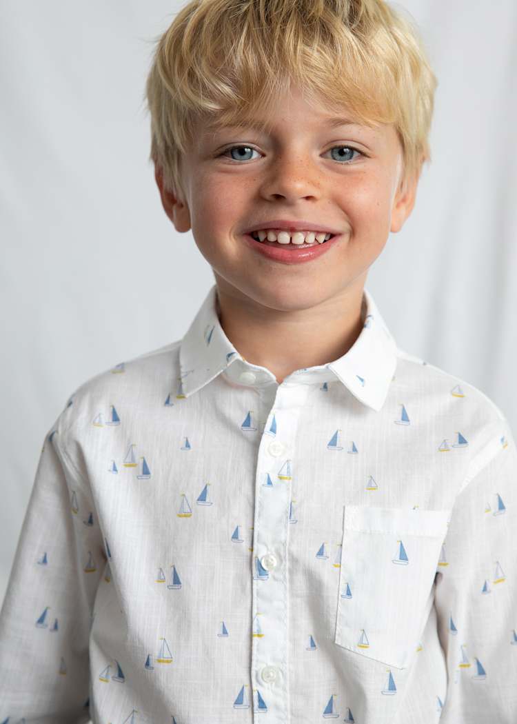 Long Sleeve Linen Shirt - Sailboats by Mayoral - Image 3