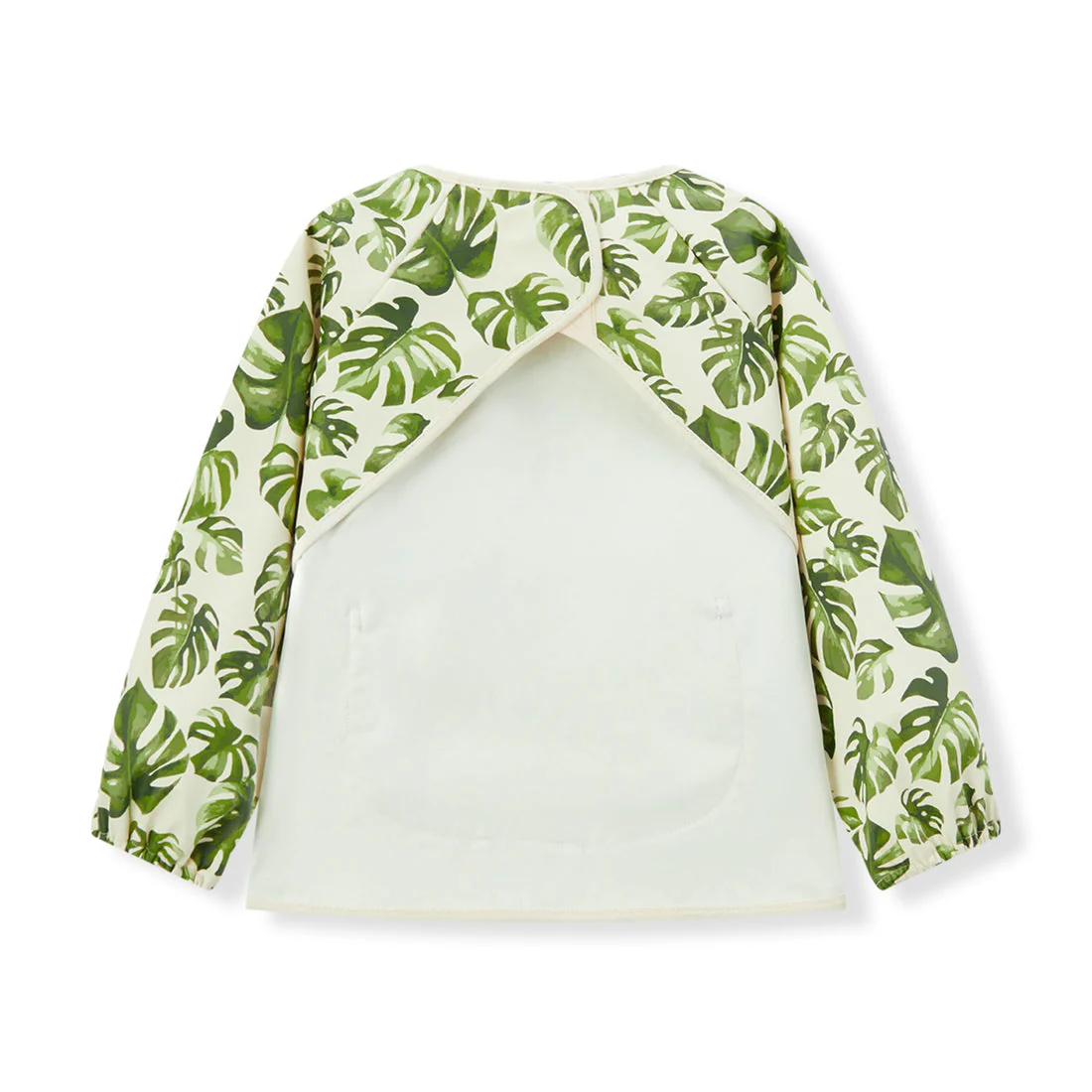 Long Sleeve Pocket Bib (6-24M) - Island Leaf by Milkbarn - Image 2