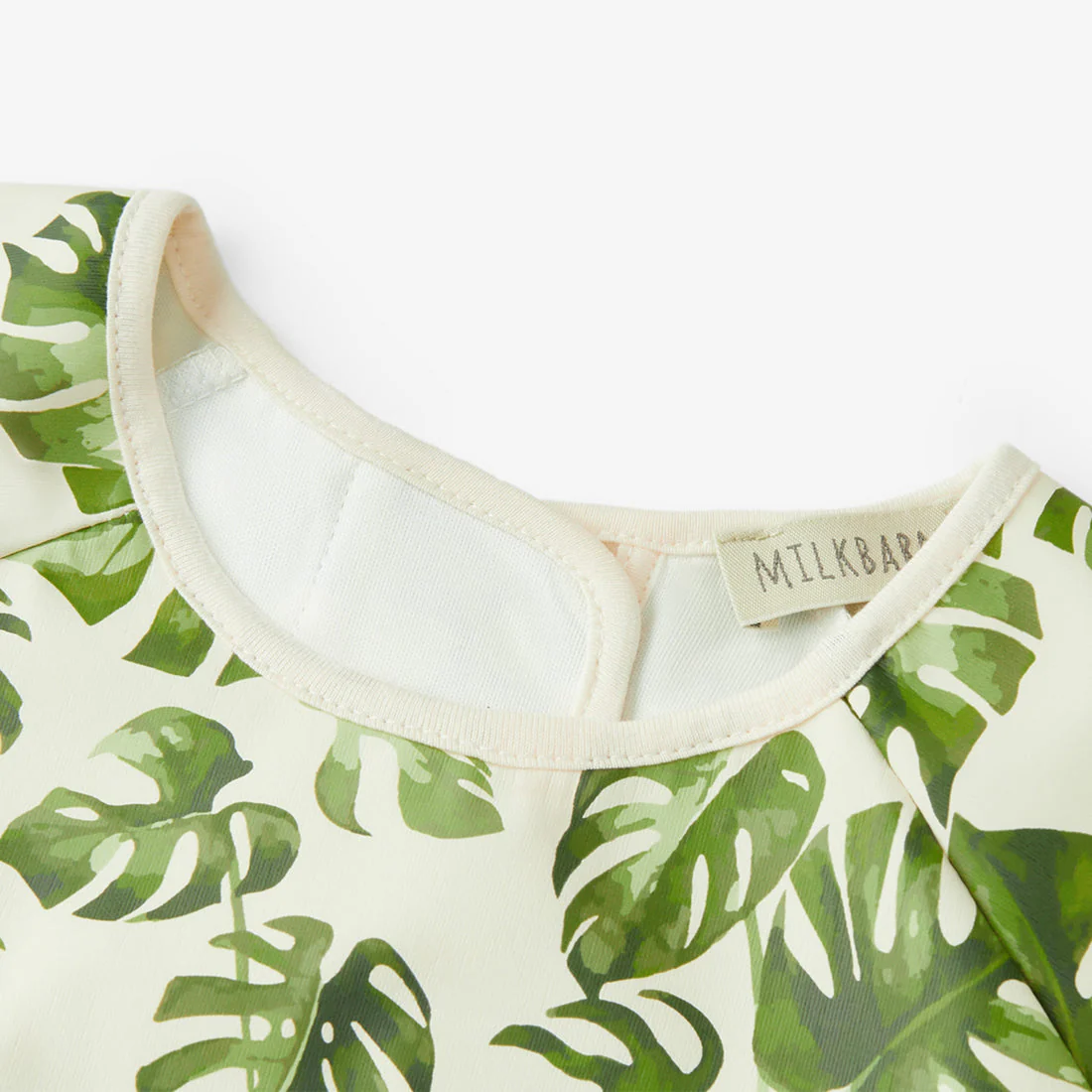 Long Sleeve Pocket Bib (6-24M) - Island Leaf by Milkbarn - Image 3