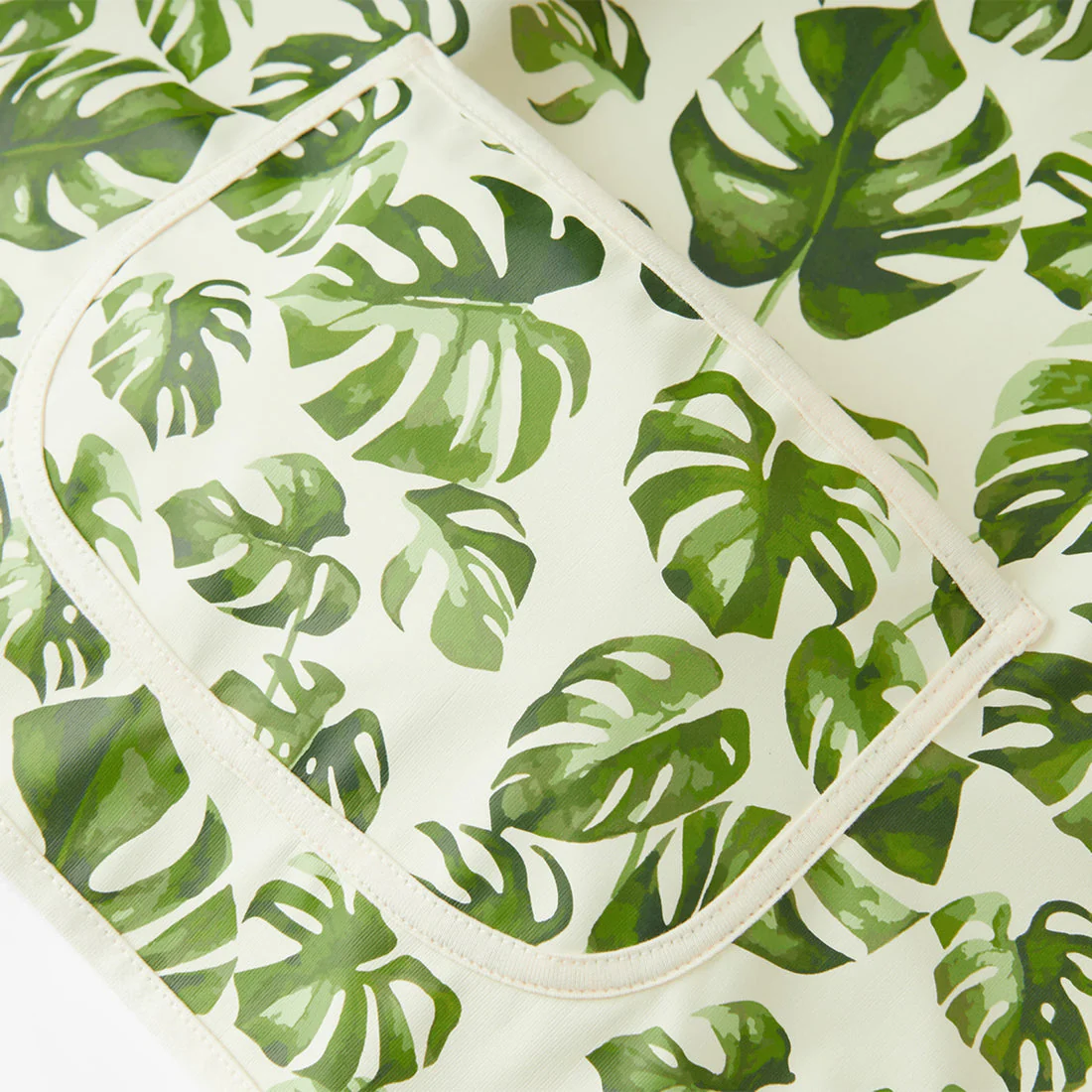Long Sleeve Pocket Bib (6-24M) - Island Leaf by Milkbarn - Image 5
