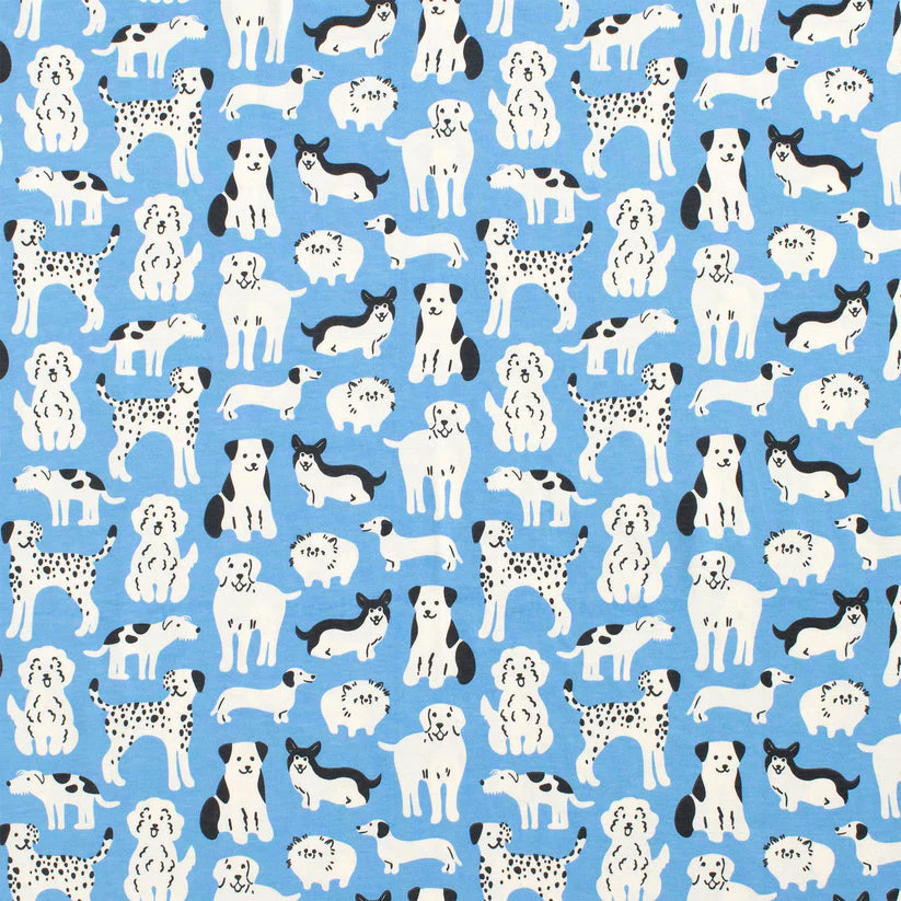 Long Sleeve Romper - Dog Parade Blue by Winter Water Factory - FINAL SALE - Image 2