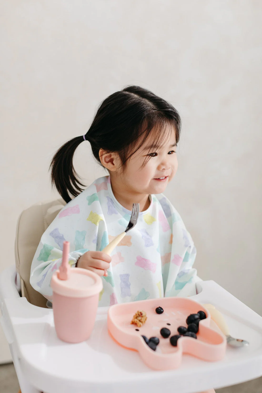Long Sleeve Waterproof Bib - Gummy Bears by Loulou Lollipop - Image 2