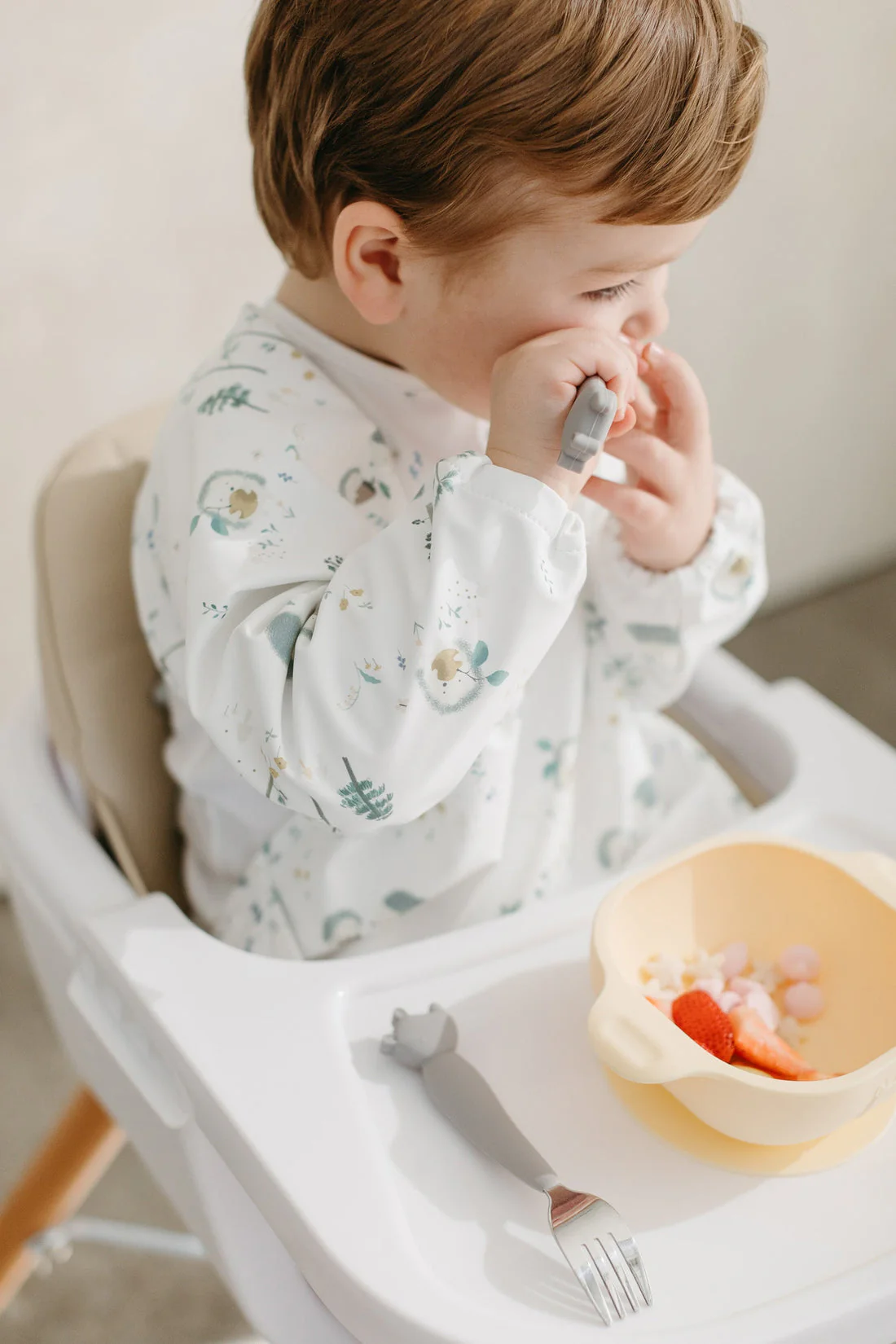 Long Sleeve Waterproof Bib - Hedgehogs by Loulou Lollipop - Image 2