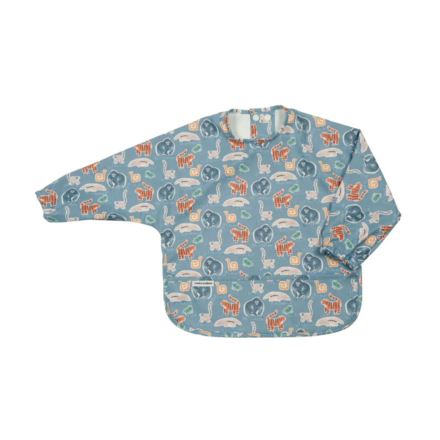 Long Sleeve Waterproof Bib - Jungle Friends by Loulou Lollipop