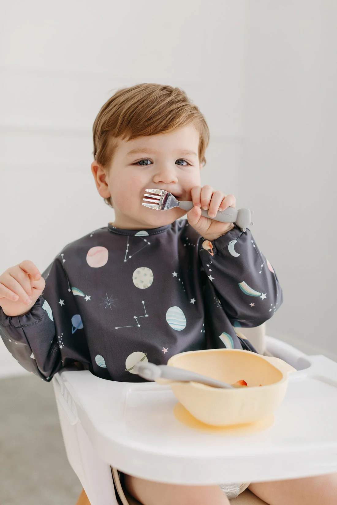 Long Sleeve Waterproof Bib - Planets by Loulou Lollipop - Image 4