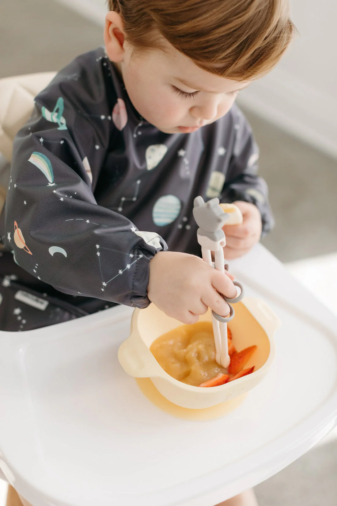Long Sleeve Waterproof Bib - Planets by Loulou Lollipop - Image 5