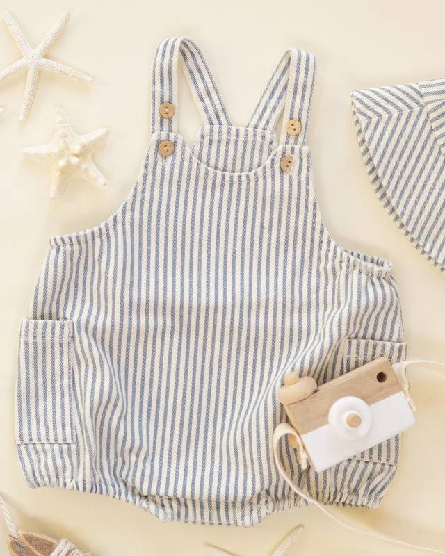 Lou Romper - Railroad Stripe by Rylee + Cru - Image 4
