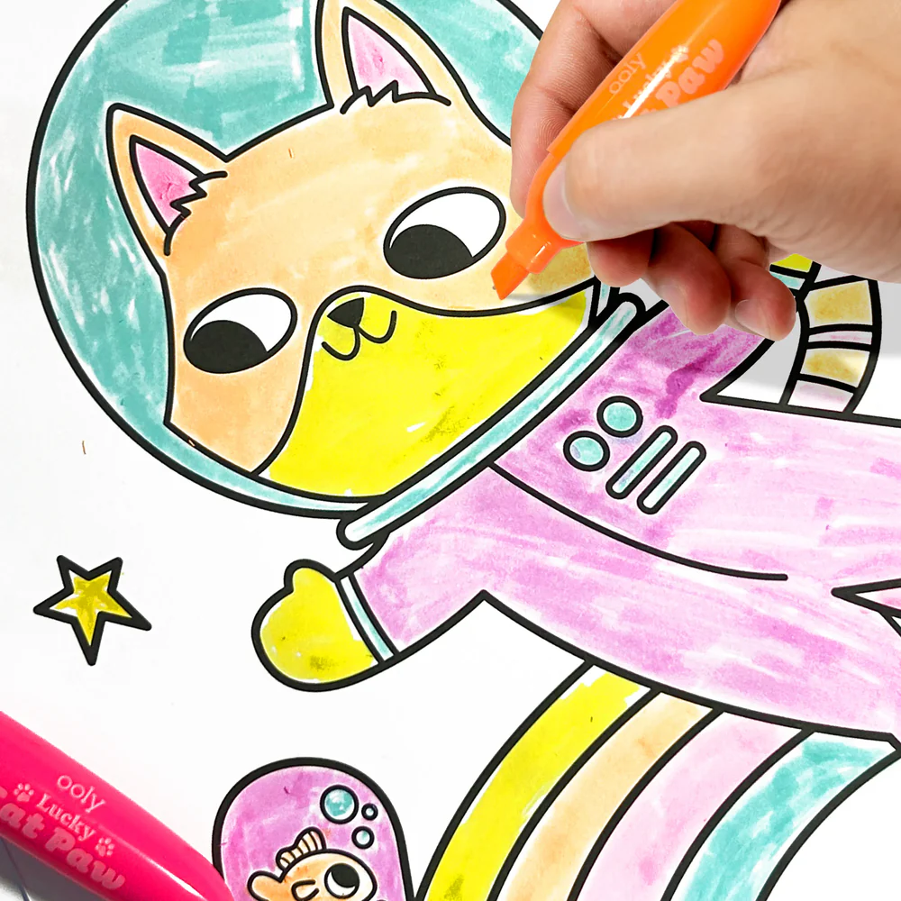 Lucky Cat Paw Scented Neon Highlighters - Set of 6 by OOLY - Image 10