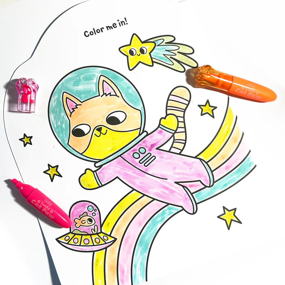 Lucky Cat Paw Scented Neon Highlighters - Set of 6 by OOLY - Image 9