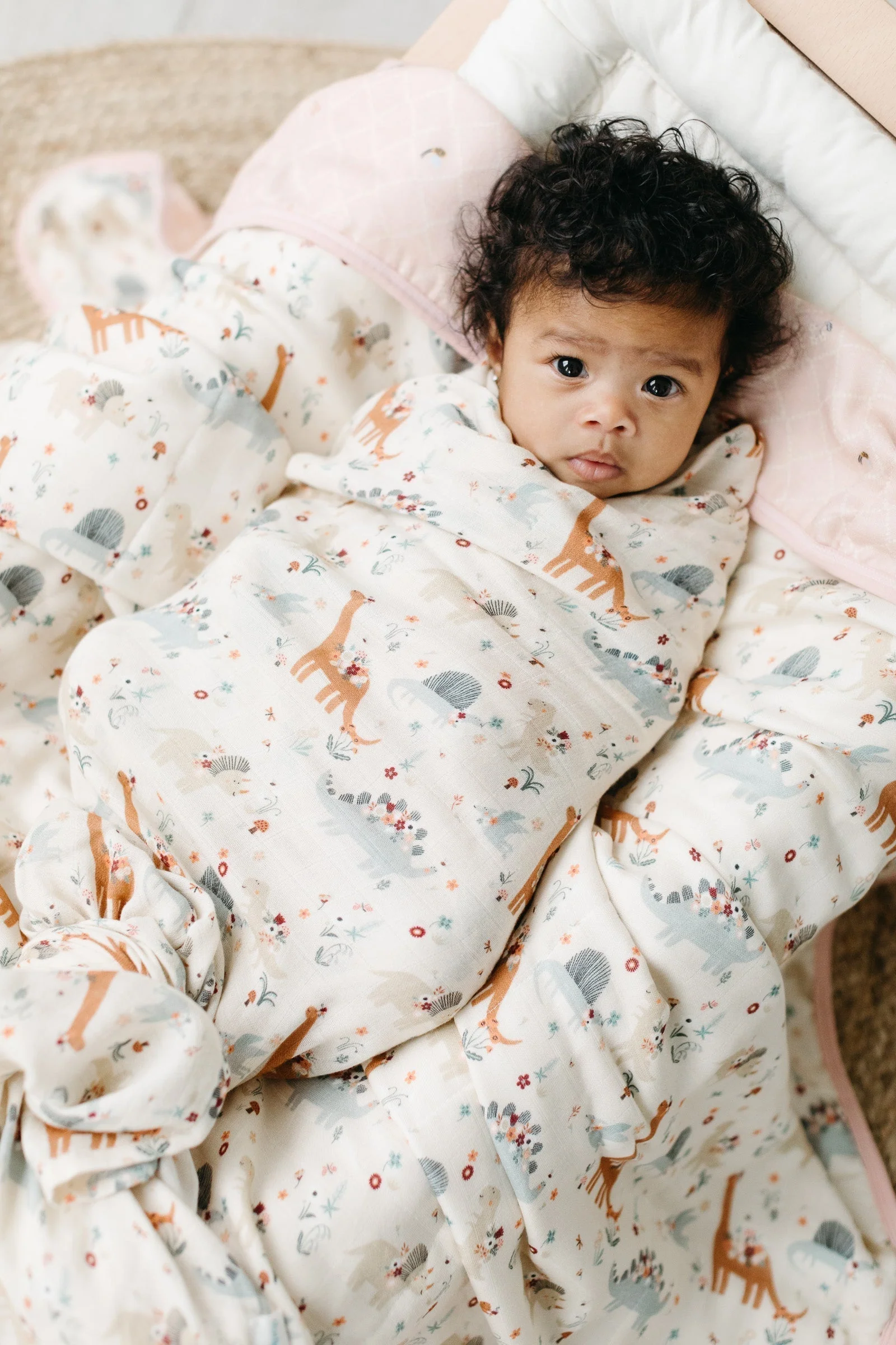 Luxe Muslin Swaddle - Baby Dinomite by Loulou Lollipop - Image 2