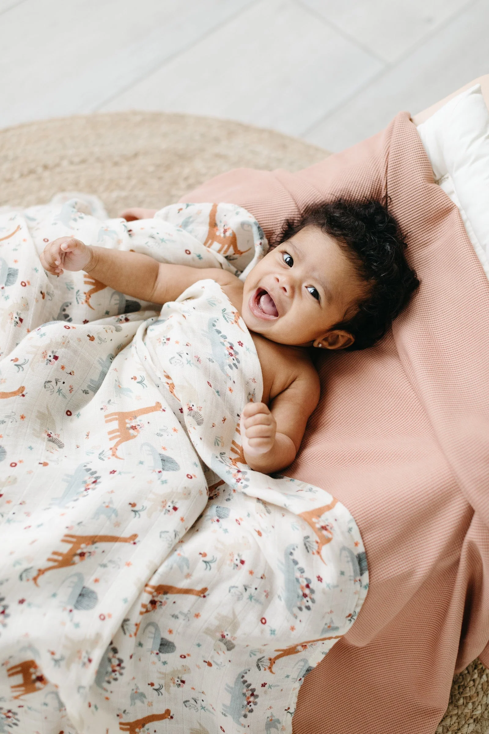 Luxe Muslin Swaddle - Baby Dinomite by Loulou Lollipop - Image 3