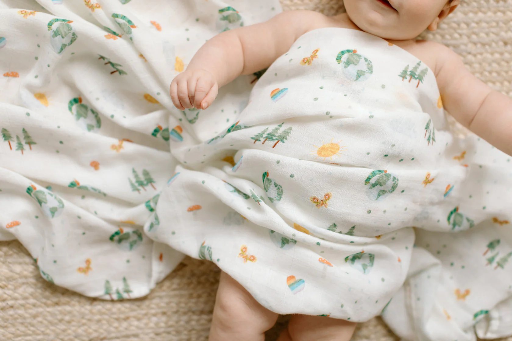 Luxe Muslin Swaddle - Eric Carle World of Wonder by Loulou Lollipop - Image 2