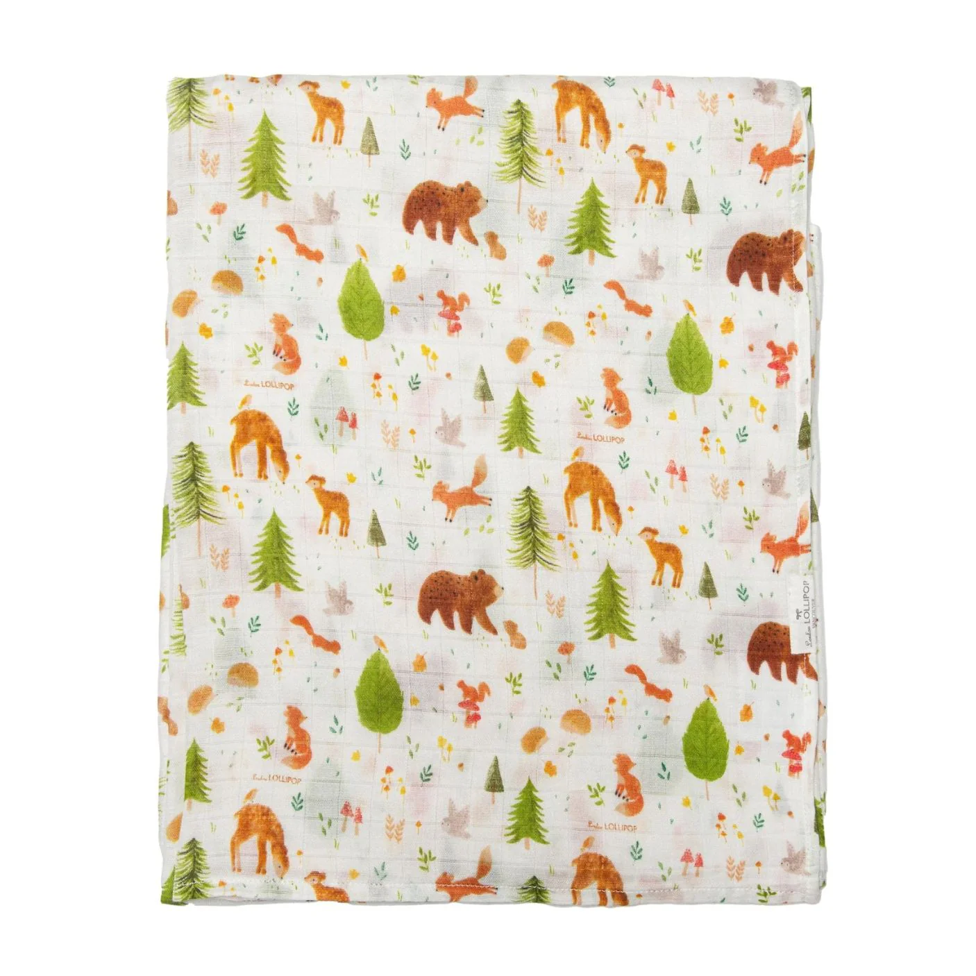 Luxe Muslin Swaddle - Forest Friends by Loulou Lollipop