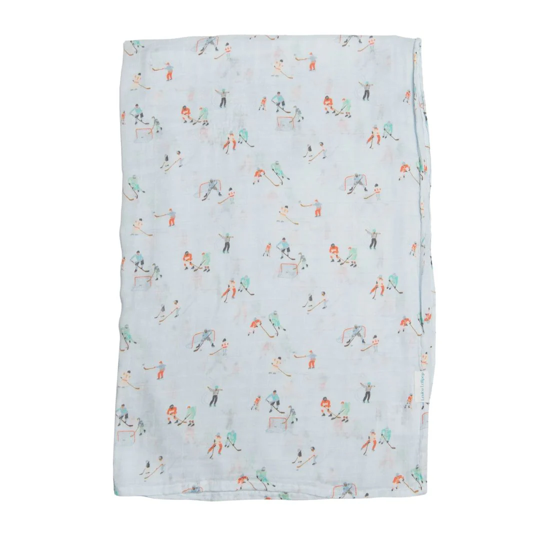Luxe Muslin Swaddle - Ice Hockey by Loulou Lollipop