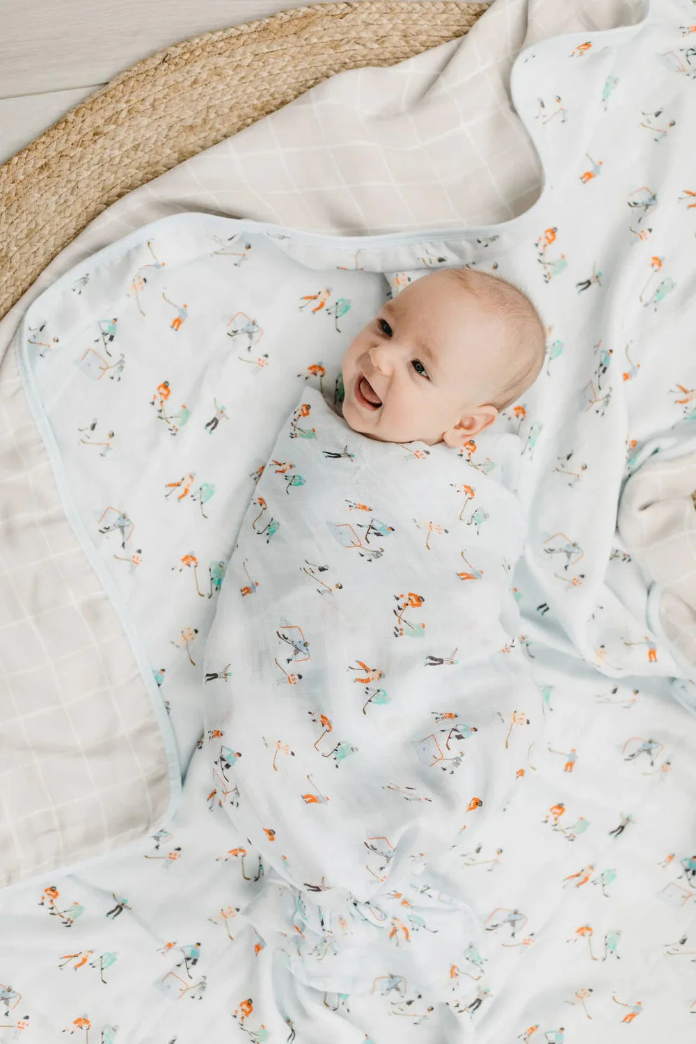 Luxe Muslin Swaddle - Ice Hockey by Loulou Lollipop - Image 5