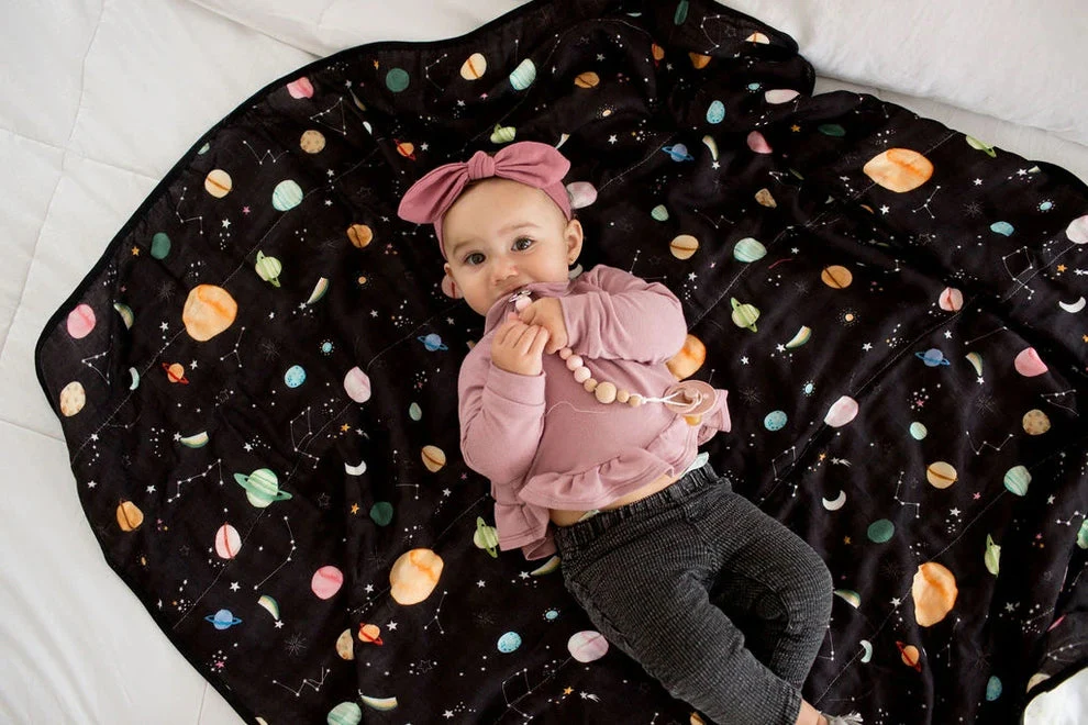 Luxe Muslin Swaddle - Planets by Loulou Lollipop - Image 4