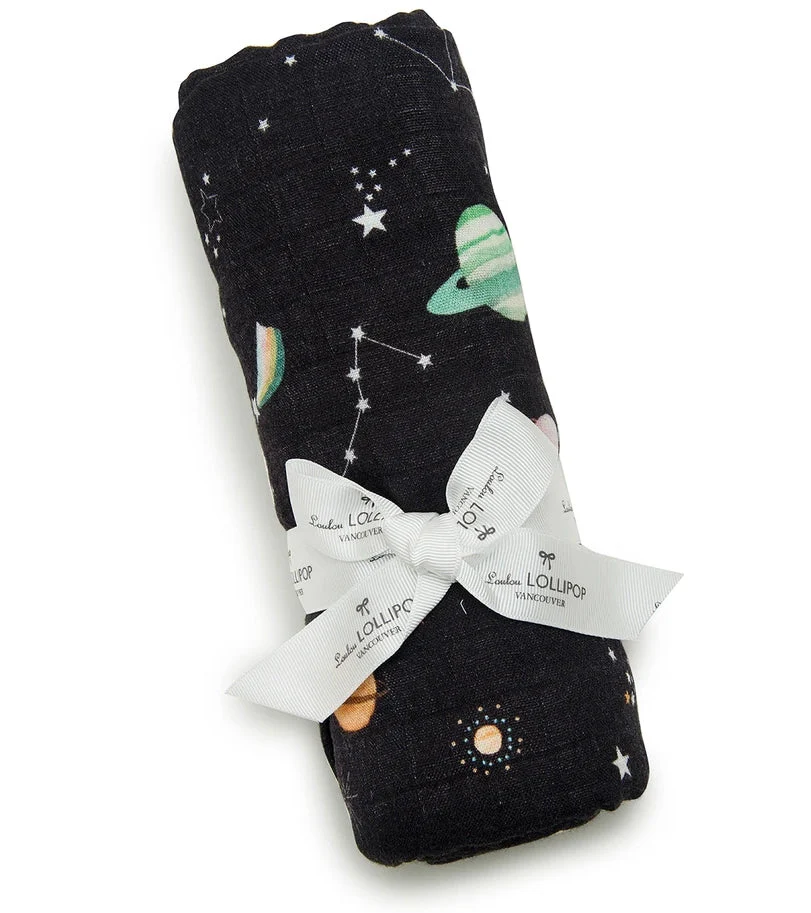 Luxe Muslin Swaddle - Planets by Loulou Lollipop - Image 5