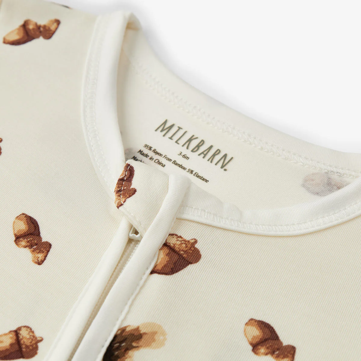 Luxe Stretch Zipper Footed Romper - Chipmunk by Milkbarn - Image 3