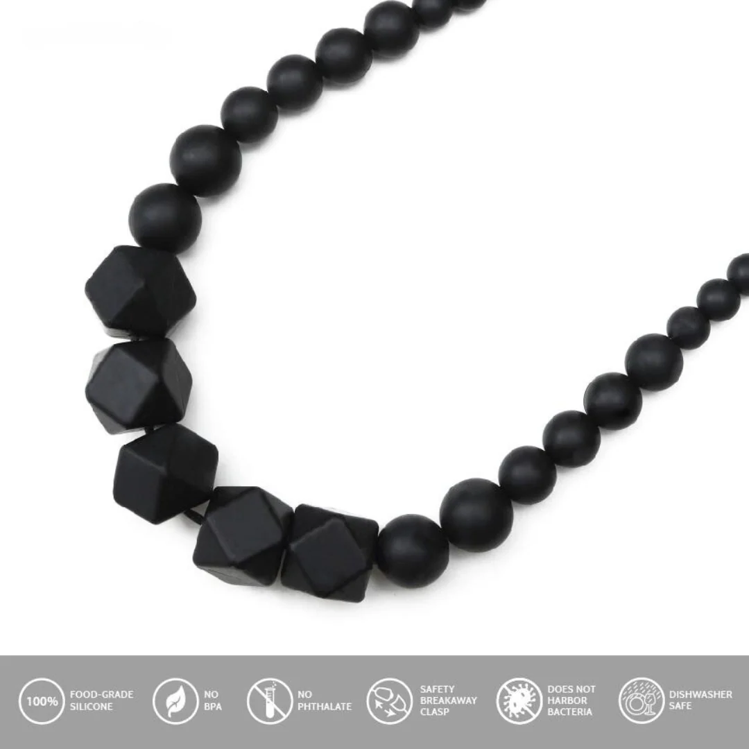 Madison Teething Necklace - Black by Goobie Baby - Image 2