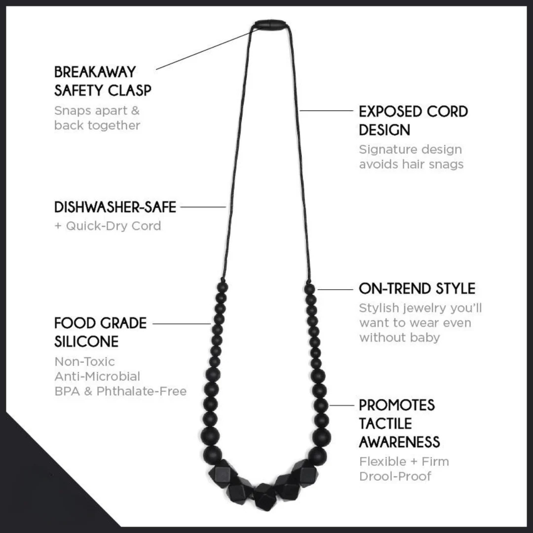 Madison Teething Necklace - Black by Goobie Baby - Image 7