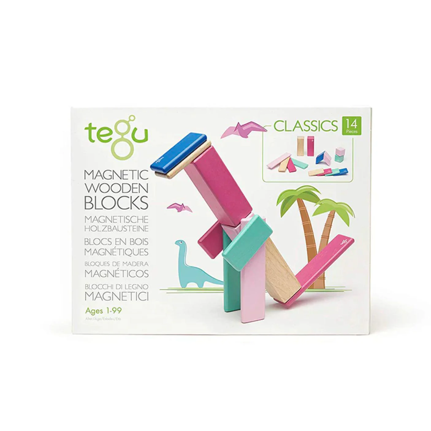 Magnetic Block Set 14 Pc Set - Blossom by Tegu