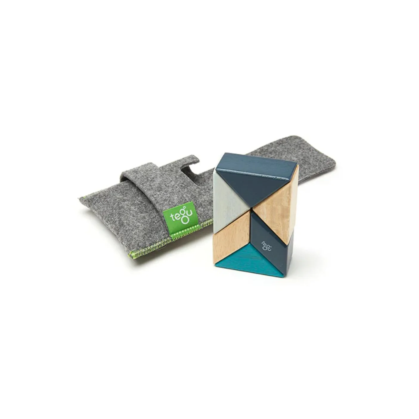Magnetic Block Set 6 Pc Prism Pocket Pouch - Blues by Tegu