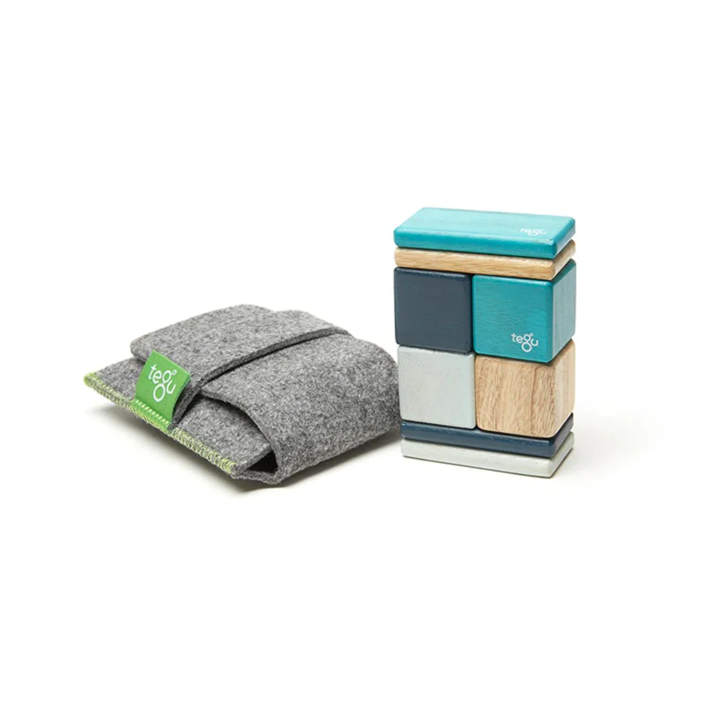 Magnetic Block Set 8 Pc Original Pocket Pouch - Blues by Tegu