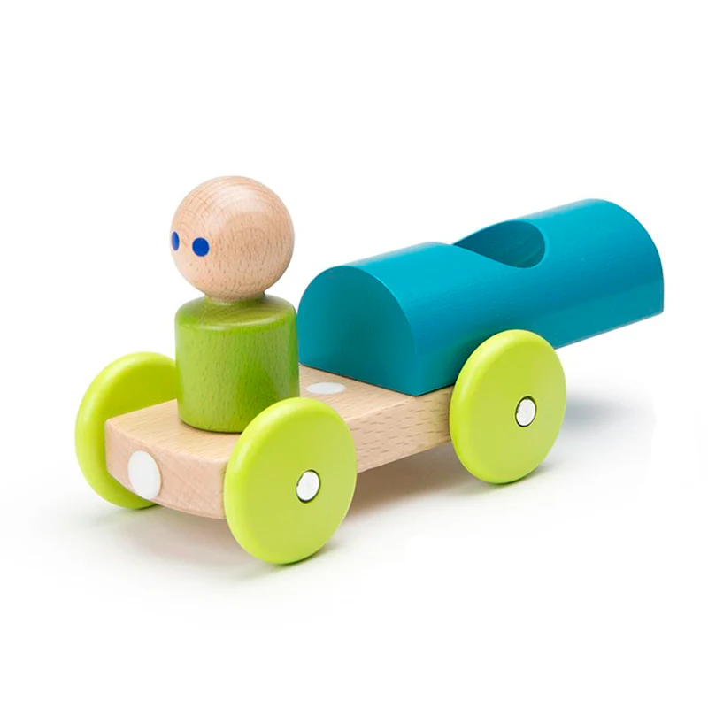 Magnetic Racer Wooden Toy - Teal by Tegu - Image 2
