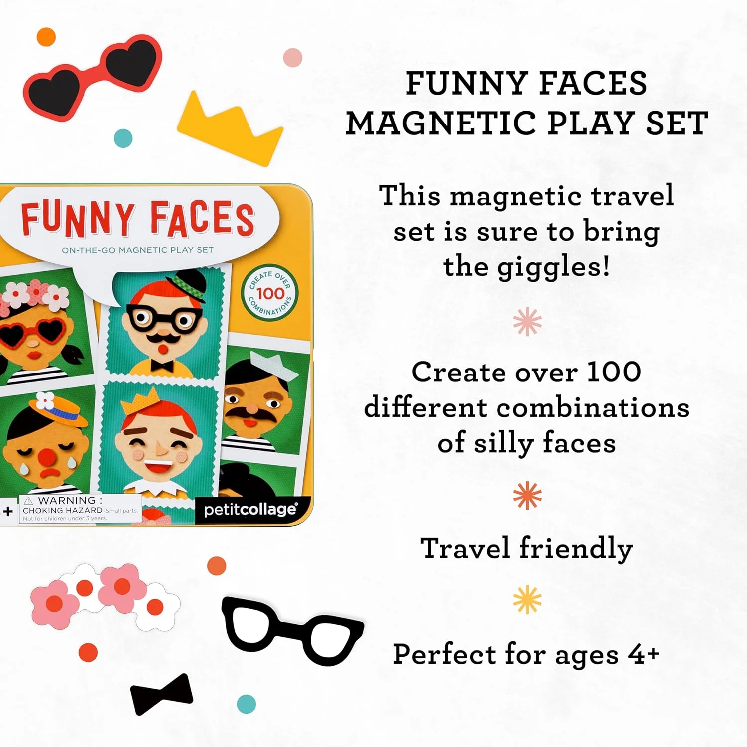 Magnetic Play Set- Funny Faces by Petit Collage - Image 4