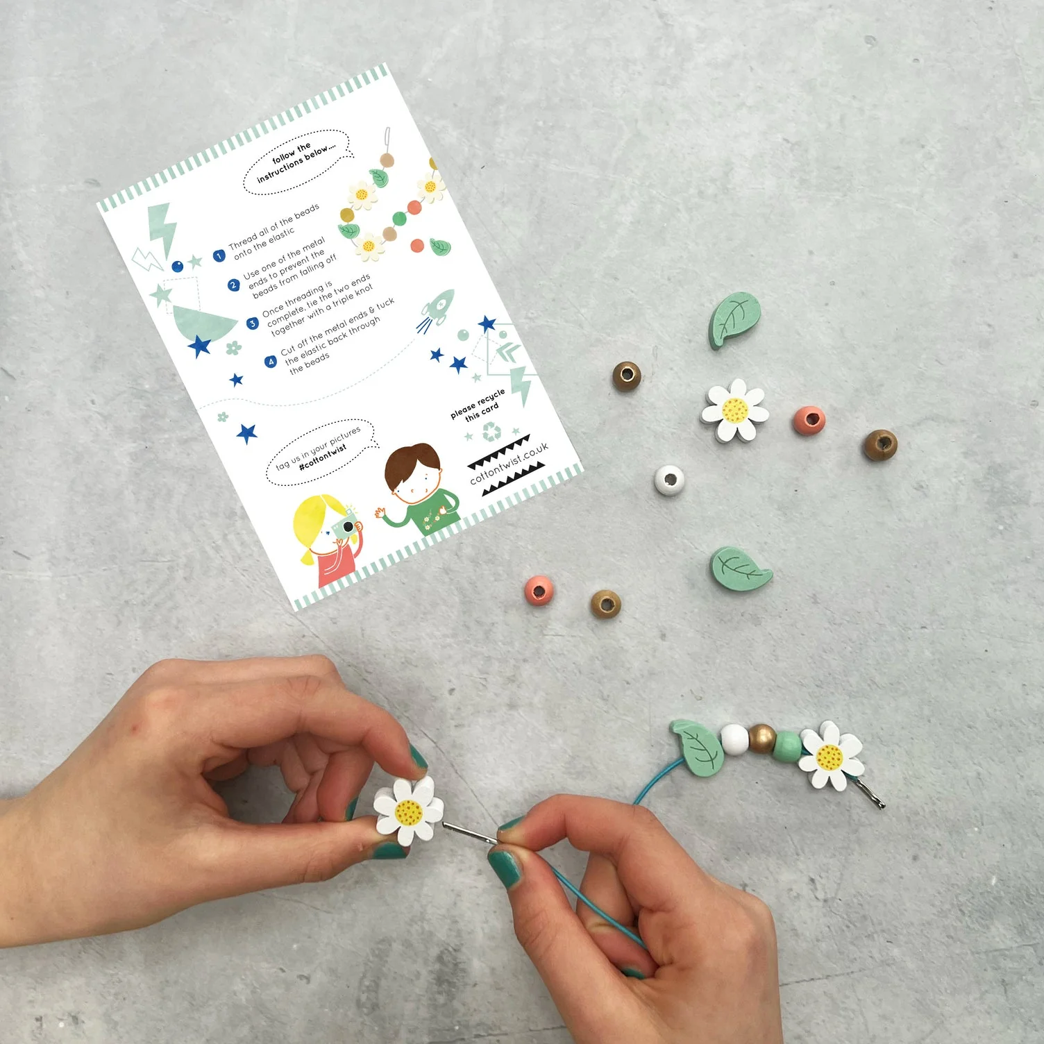 Make Your Own Daisy Chain Bracelet Kit by Cotton Twist - Image 4