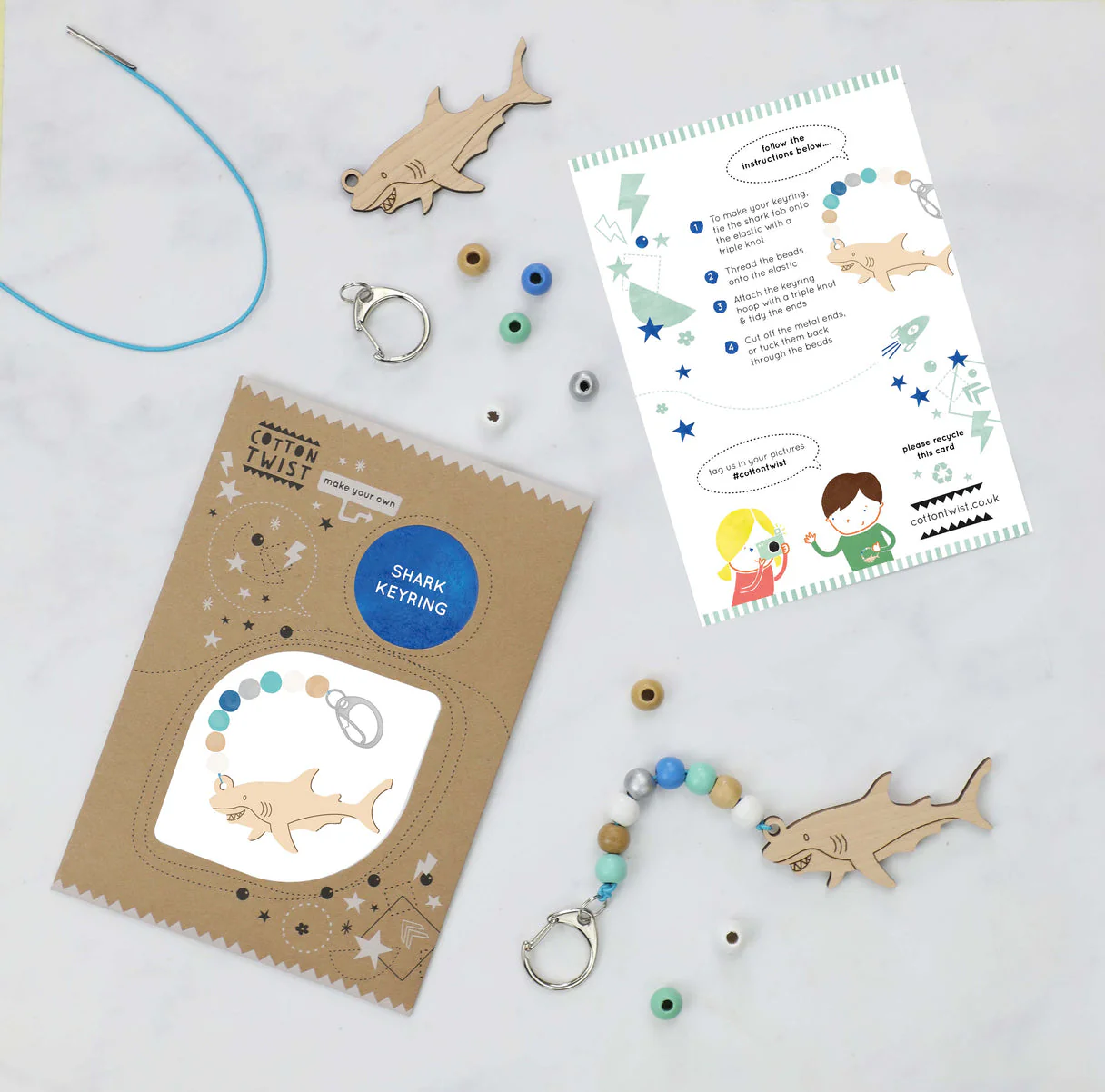 Make Your Own Shark Keyring Kit by Cotton Twist - Image 2