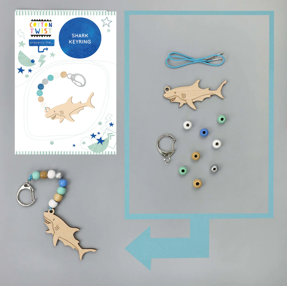 Make Your Own Shark Keyring Kit by Cotton Twist - Image 4