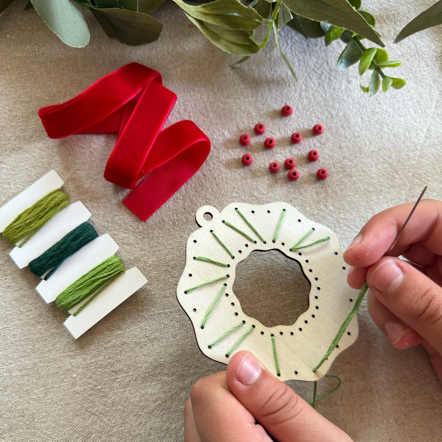 Make Your Own Stitched Wreath Decoration by Cotton Twist - Image 3